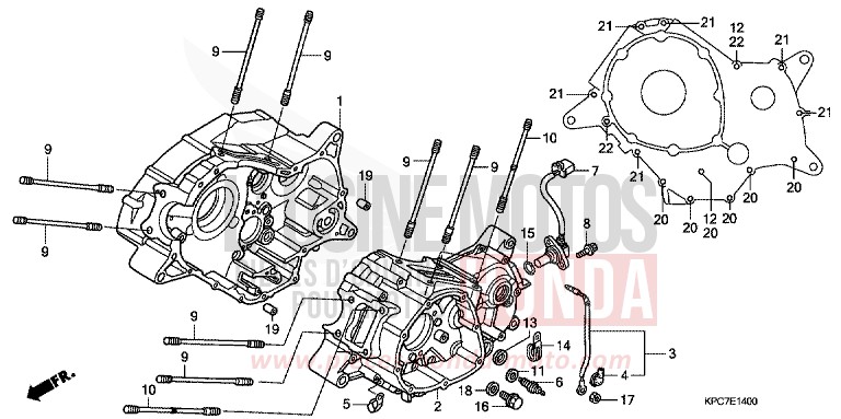 CRANKCASE for Varadero 125 PEARL SIENA RED (R320) from 2011